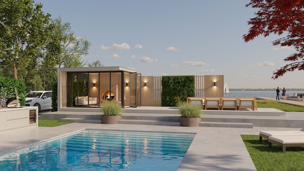 Tuinhuis bij zwembad