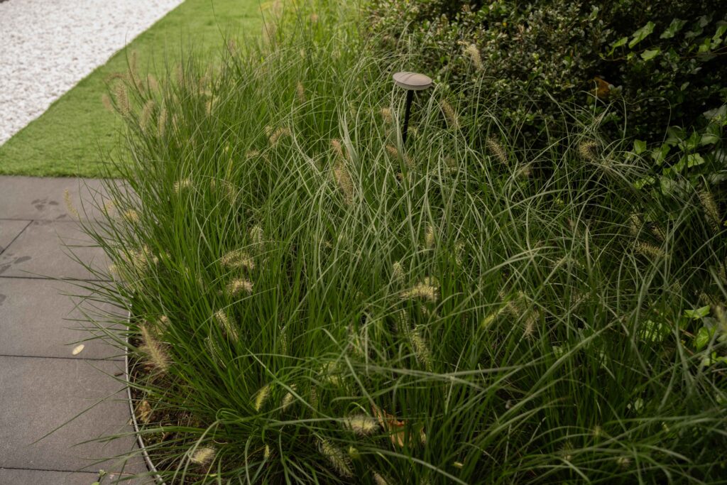 Tuinkamer met zitkuil aan het water