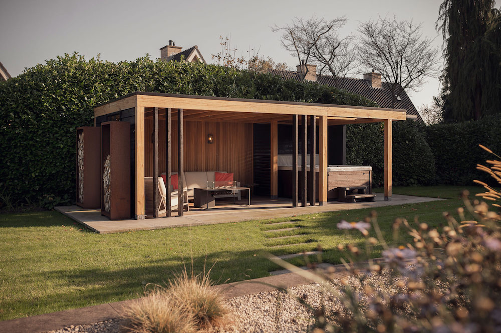 Tuinontwerp met overkapping in Amersfoort